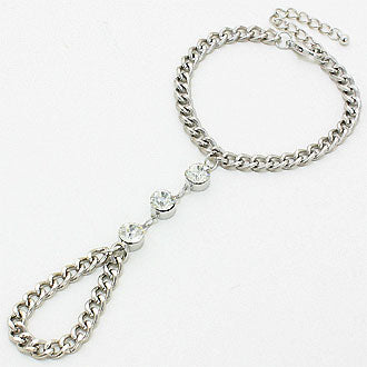 iLLASPARKZ Crystal Accented Hand Chain Bracelet