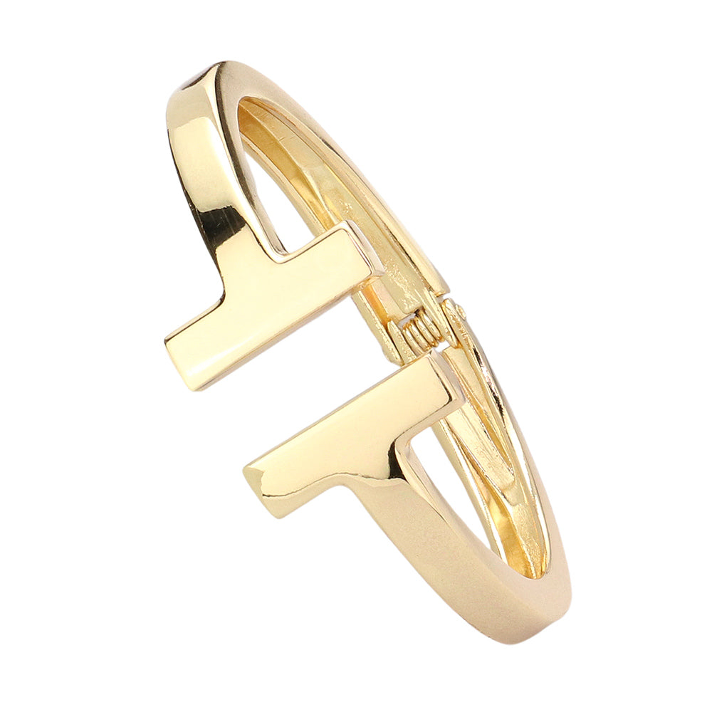 iLLASPARKZ Geometric Metal Tip Hinged Bangle Bracelet