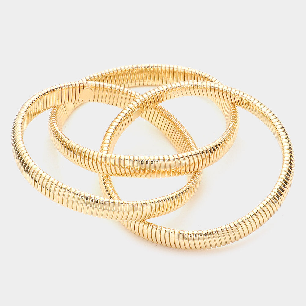 iLLASPARKZ Triple Metal Layered Bangle Bracelet