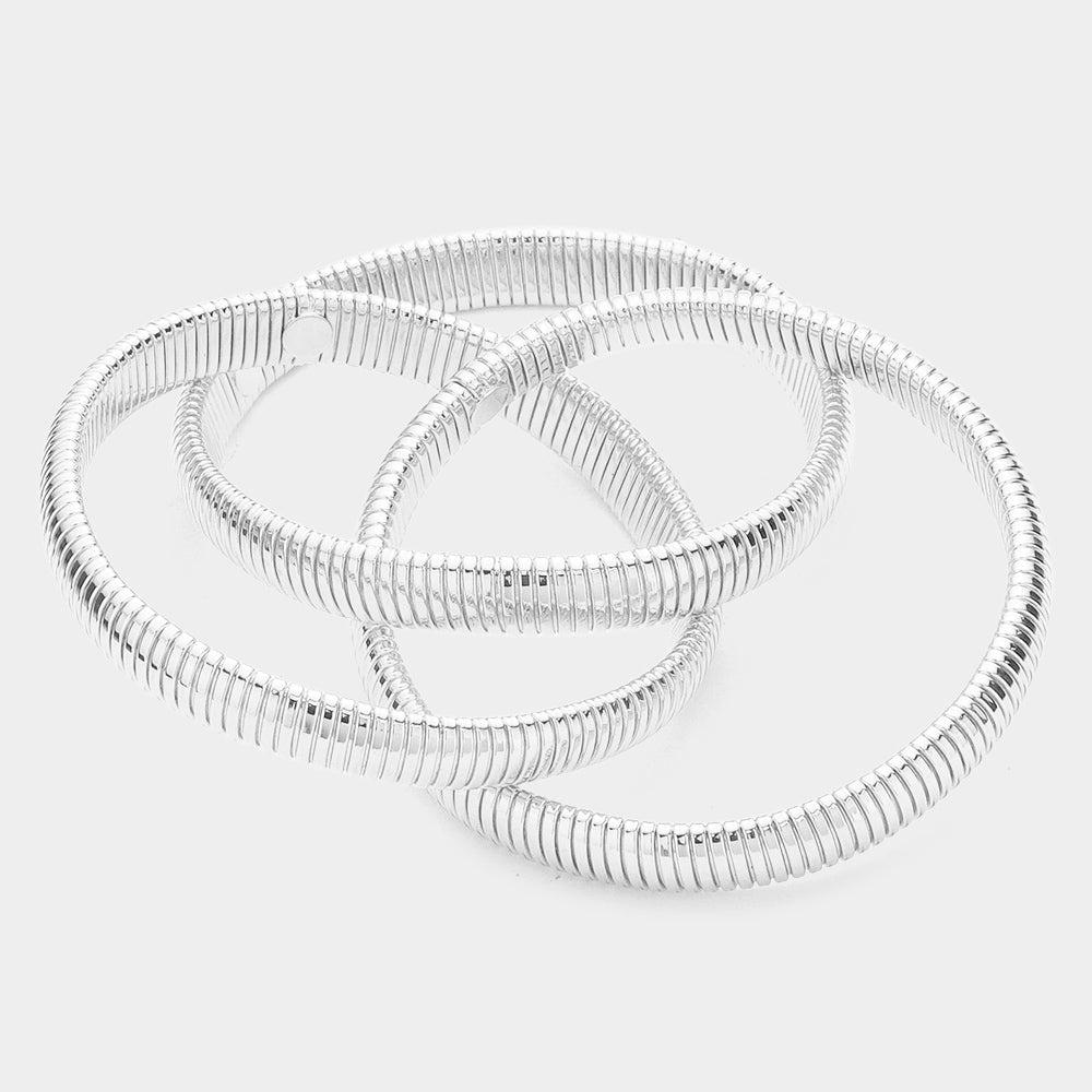 iLLASPARKZ Triple Metal Layered Bangle Bracelet