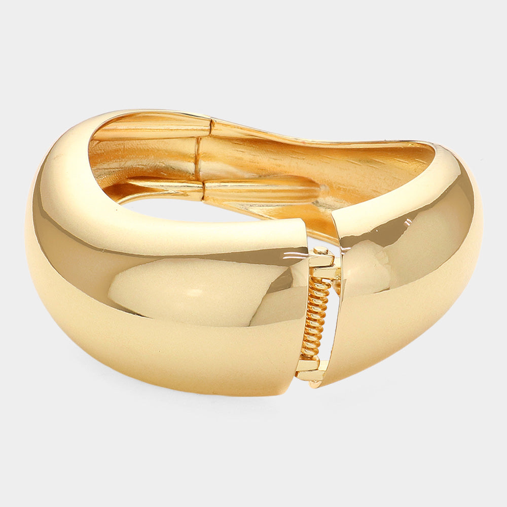 iLLASPARKZ Wavy Metal Hinged Bangle Bracelet