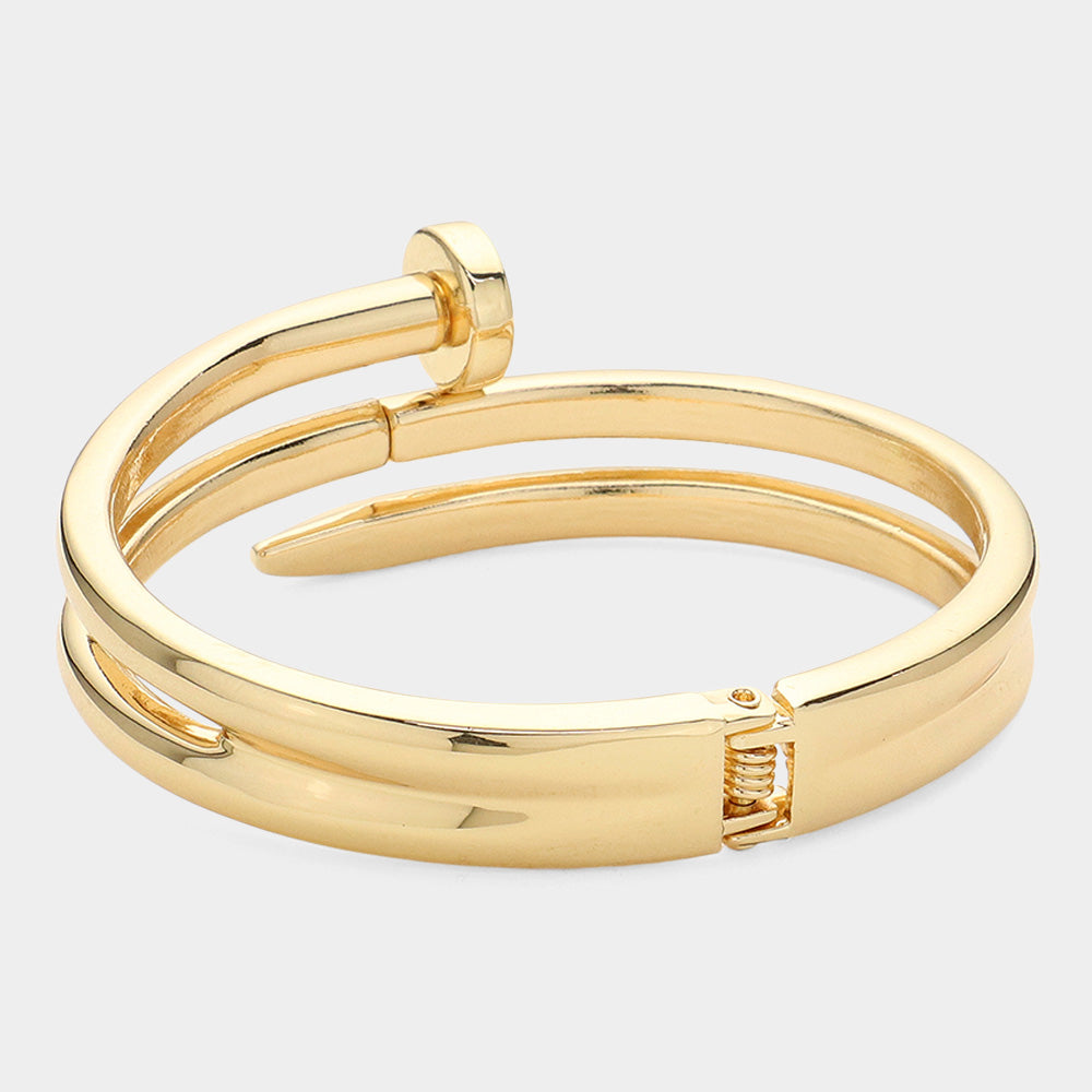 iLLASPARKZ Metal Nail Hinged Bangle Bracelet
