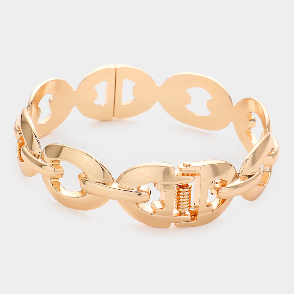iLLASPARKZ Open Metal Oval Link Hinged Bracelet