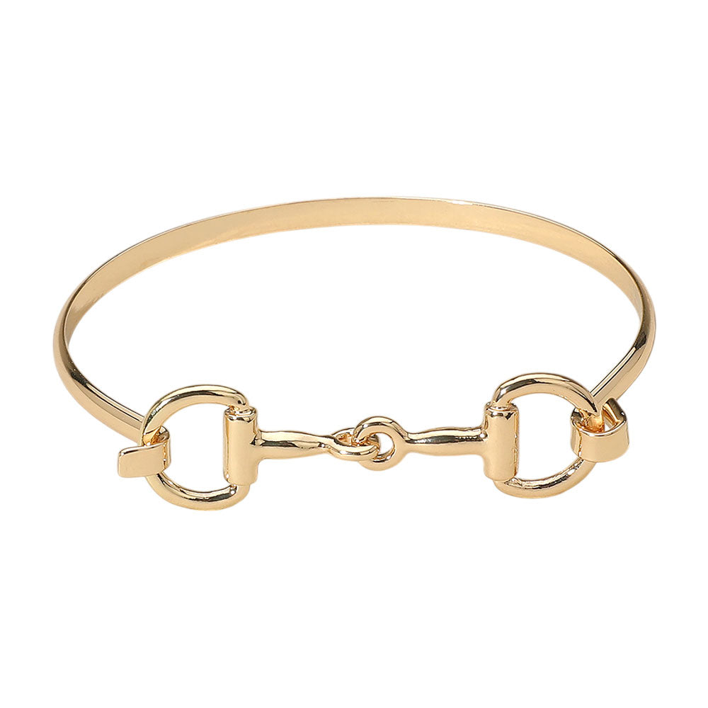 iLLASPARKZ Sleek Metal Equestrian Inspired Horsebit Bangle Bracelet