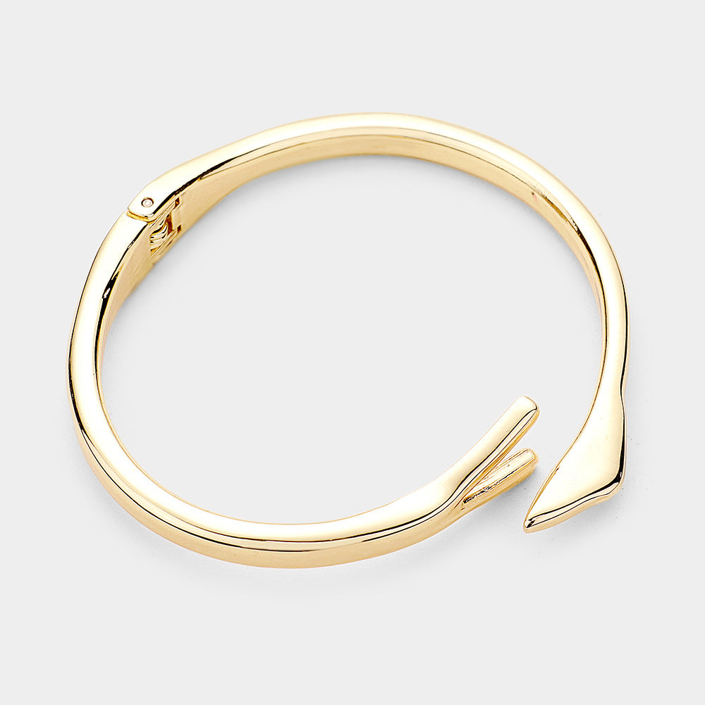 iLLASPARKZ Abstract Metal Hinged Bangle Bracelet
