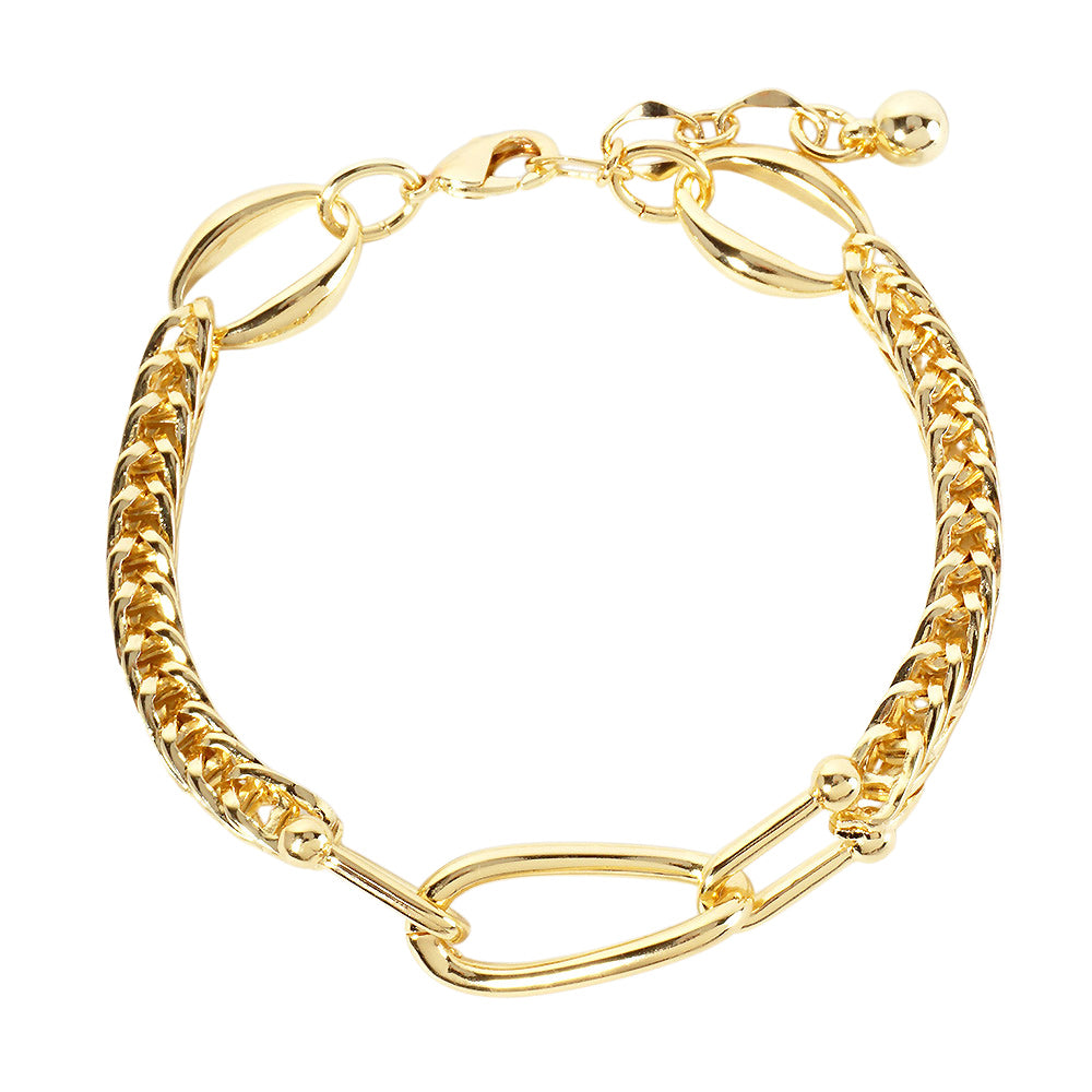 iLLASPARKZ Gold Dipped Chunky Oval Link Pointed Chain Bracelet