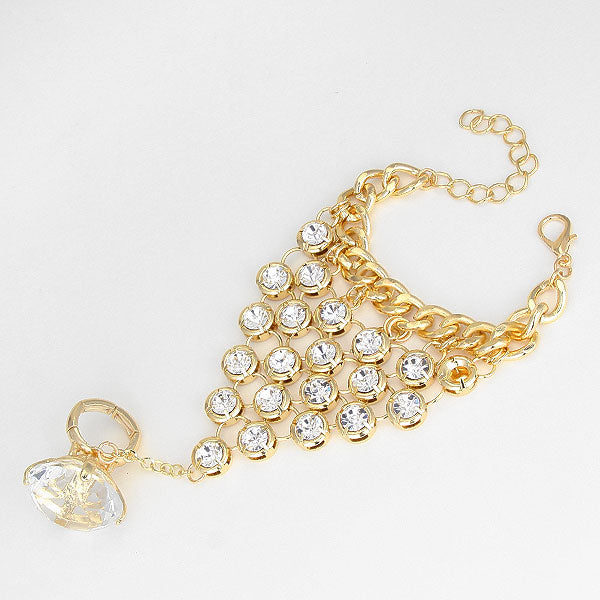 iLLASPARKZ Diamond Latticed Hand Chain Bracelet