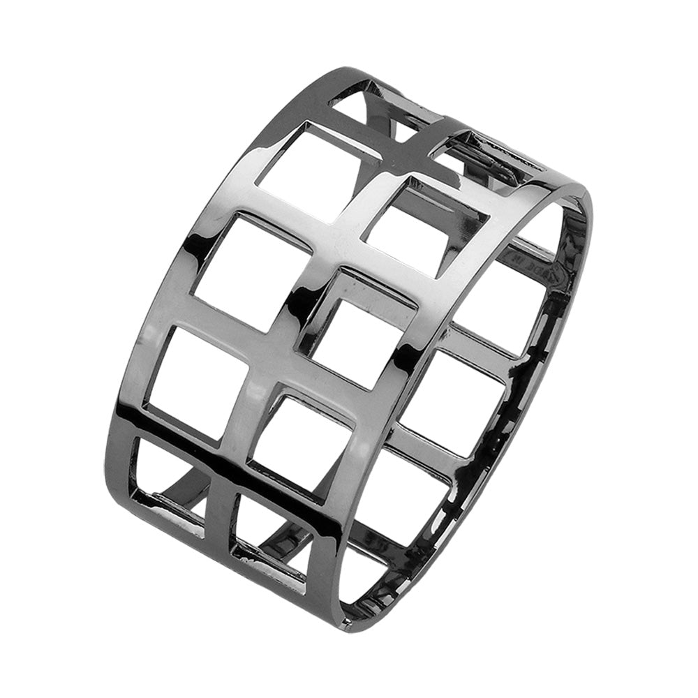 iLLASPARKZ Metal Cage Hinged Bangle Bracelet