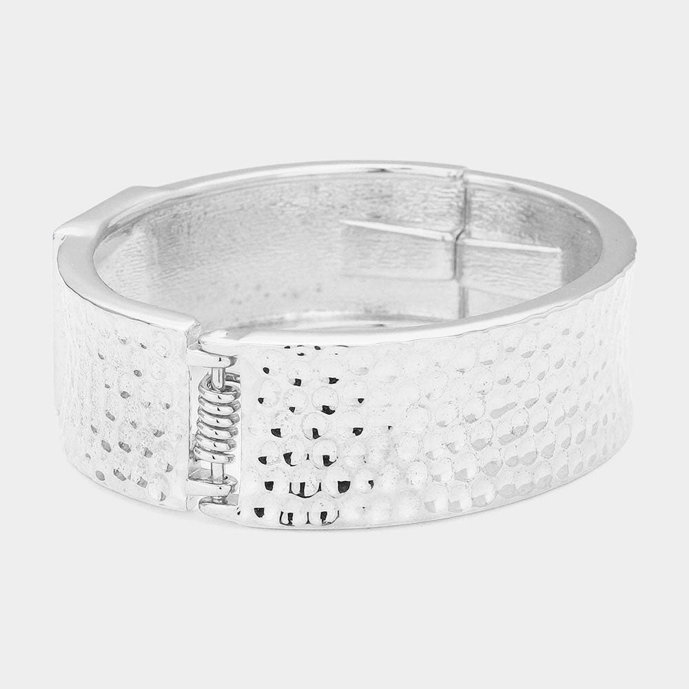 Hammered Metal Bangle Bracelet