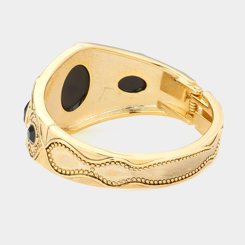 iLLASPARKZ Oval Stone Accented Metal Bracelet