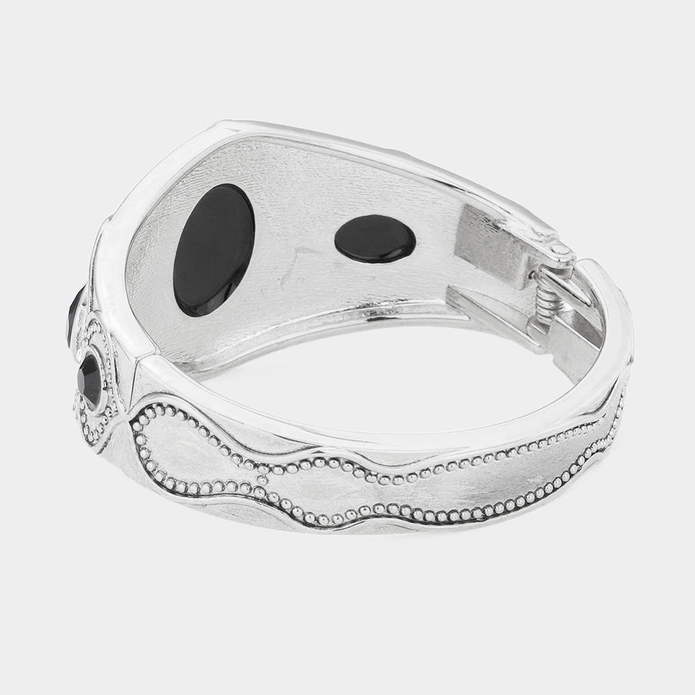 iLLASPARKZ Oval Stone Accented Metal Bracelet