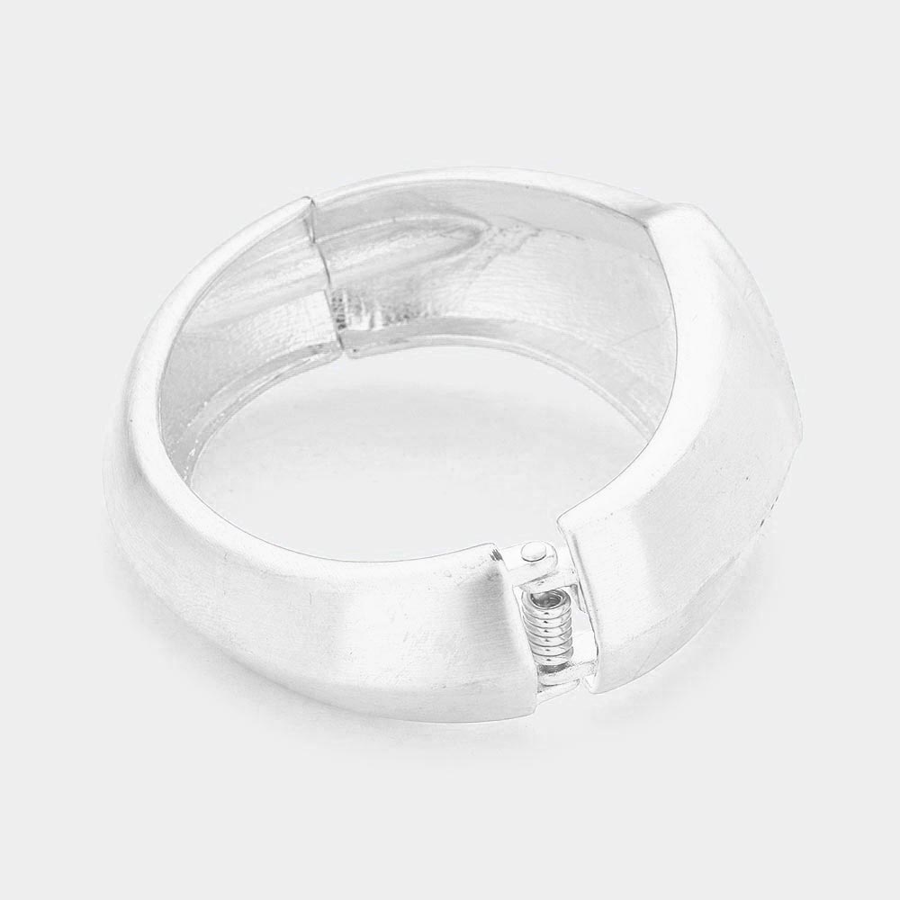 iLLASPARKZ Brushed Metal Hinged Bangle Bracelet
