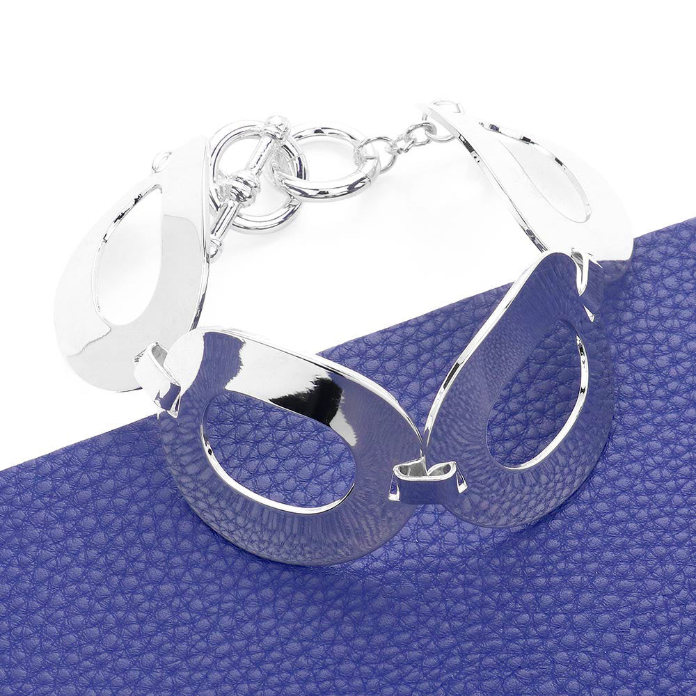 iLLASPARKZ Open Metal Oval Link Toggle Bracelet