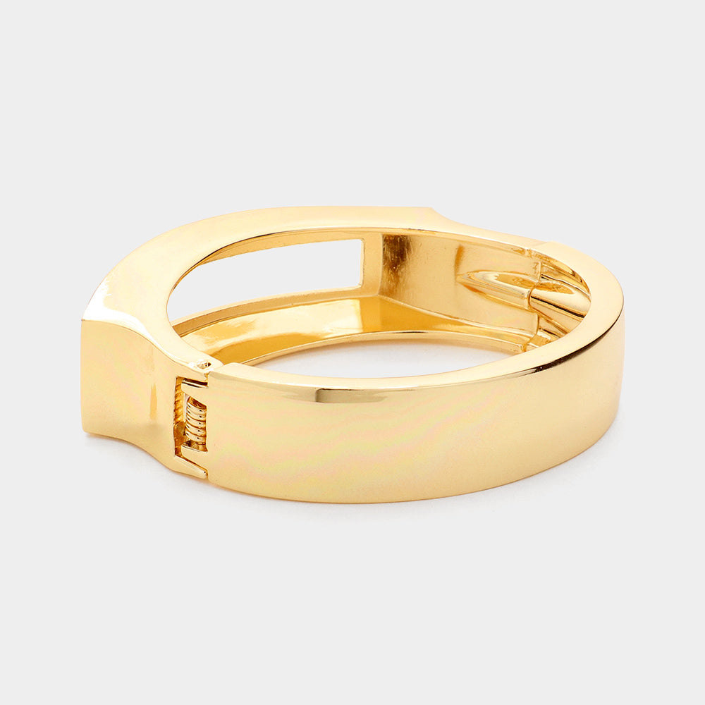 iLLASPARKZ Metal Open Rectangle Hinged Bangle Bracelet