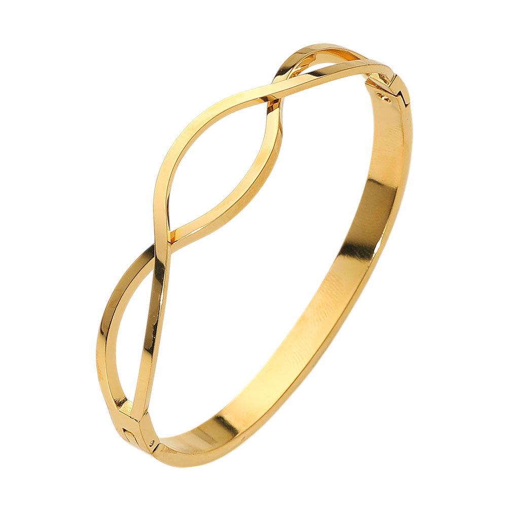 iLLASPARKZ Stainless Steel Minimalist Infinity Twist Bangle Bracelet