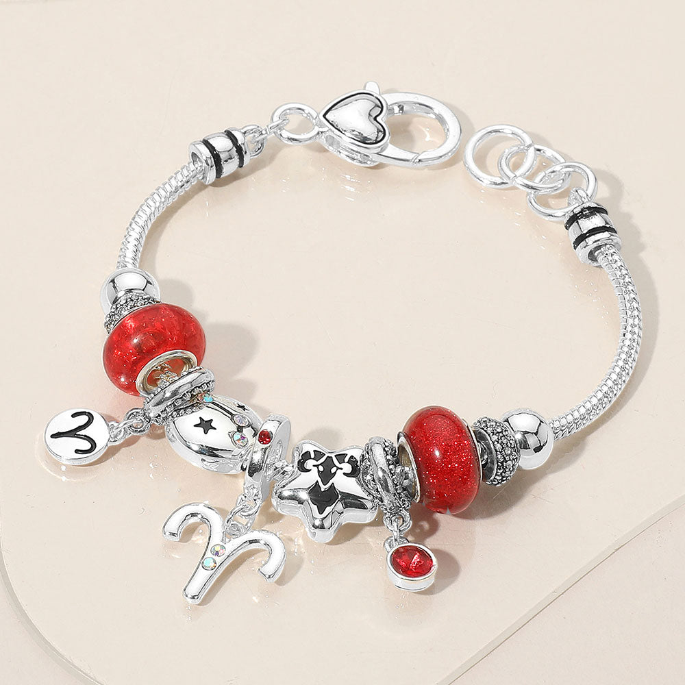 iLLASPARKZ ARIES - Horoscope Symbol Zodiac Charm Beaded Bracelet