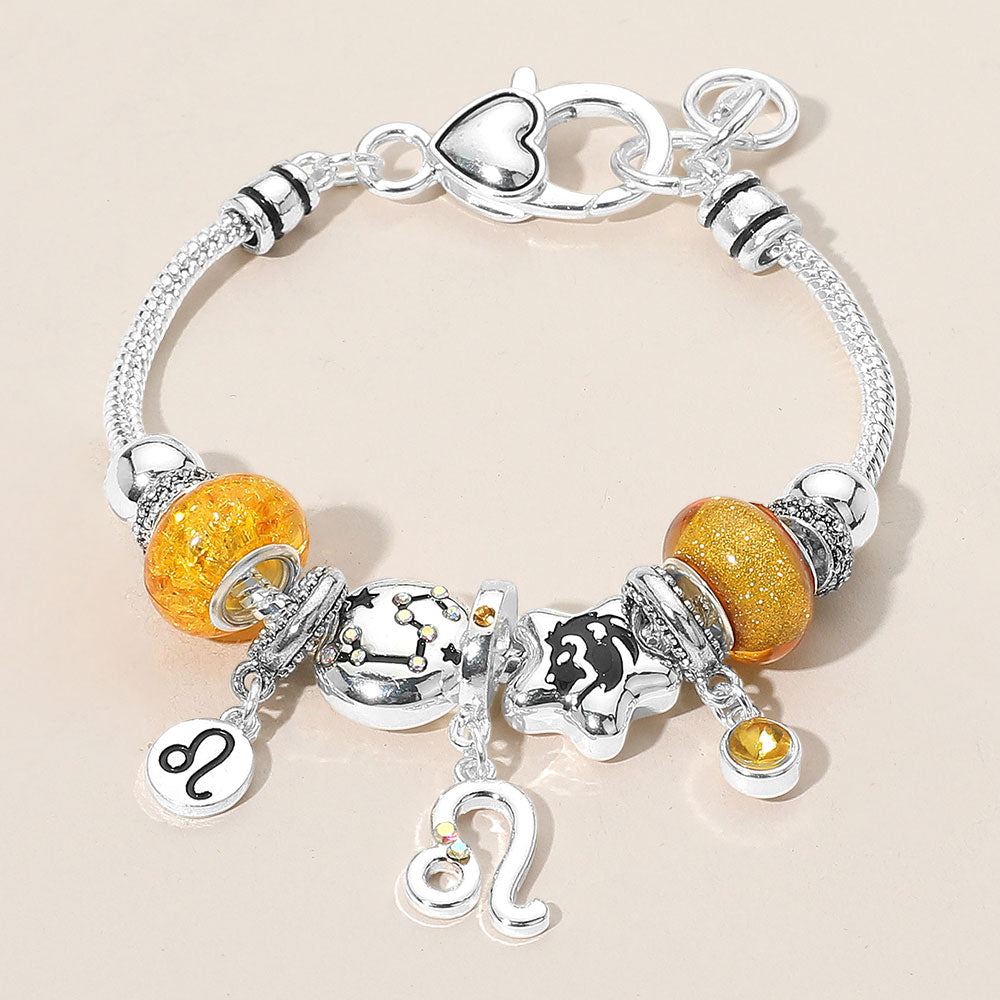 iLLASPARKZ LEO - Horoscope Symbol Zodiac Charm Beaded Bracelet