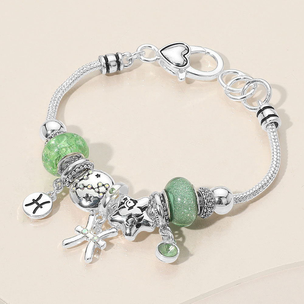 iLLASPARKZ PISCES - Horoscope Symbol Zodiac Charm Beaded Bracelet