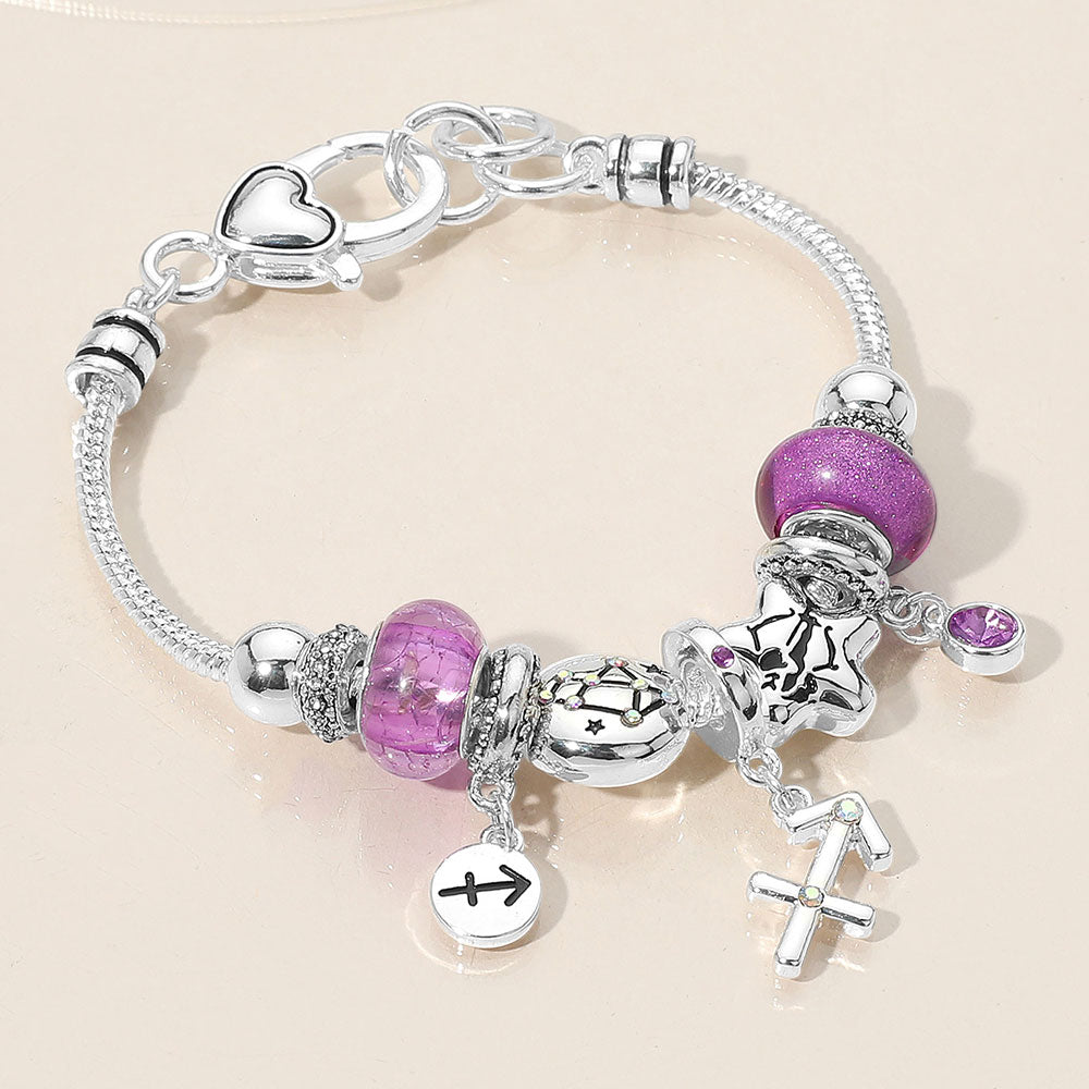 iLLASPARKZ SAGITTARIUS - Horoscope Symbol Zodiac Charm Beaded Bracelet