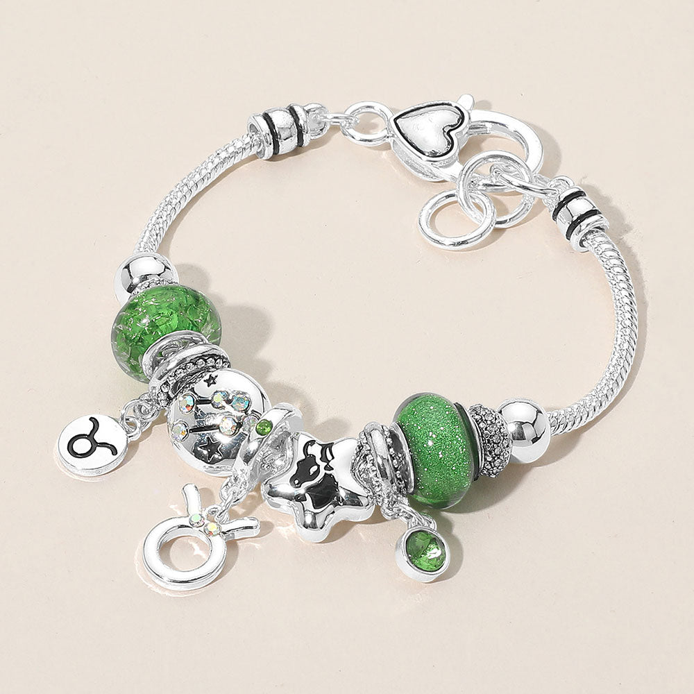 iLLASPARKZ TAURUS - Horoscope Symbol Zodiac Charm Beaded Bracelet