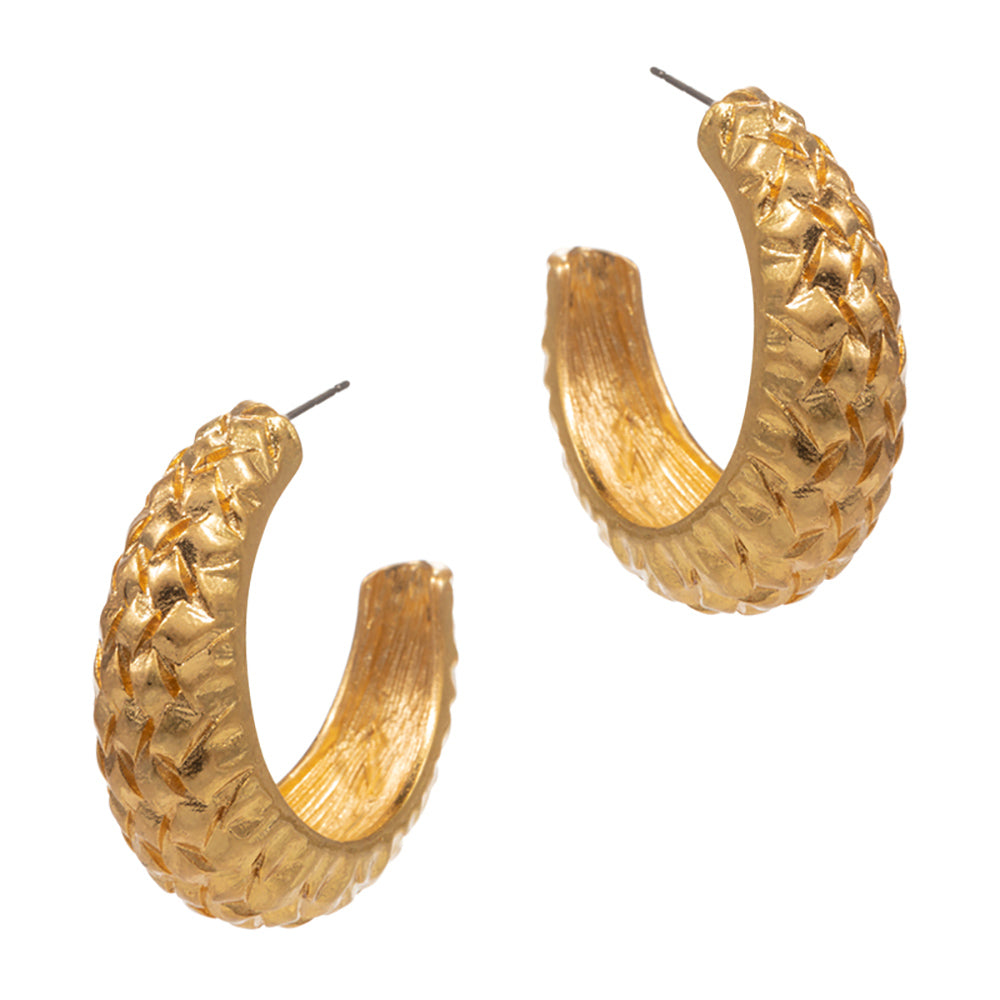 iLLASPARKZ Textured Metal Hoop Earrings