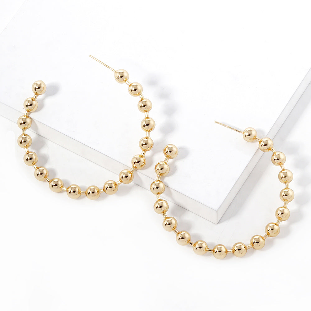 iLLASPARKZ Gold Dipped Metal Ball Hoop Earrings