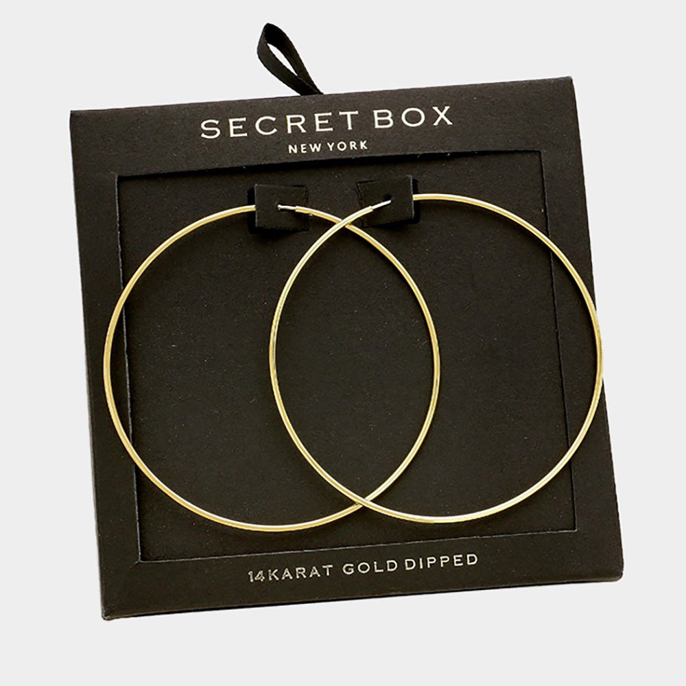 iLLASPARKZ SECRET BOX_14K Gold Dipped Wire Hoop Earrings