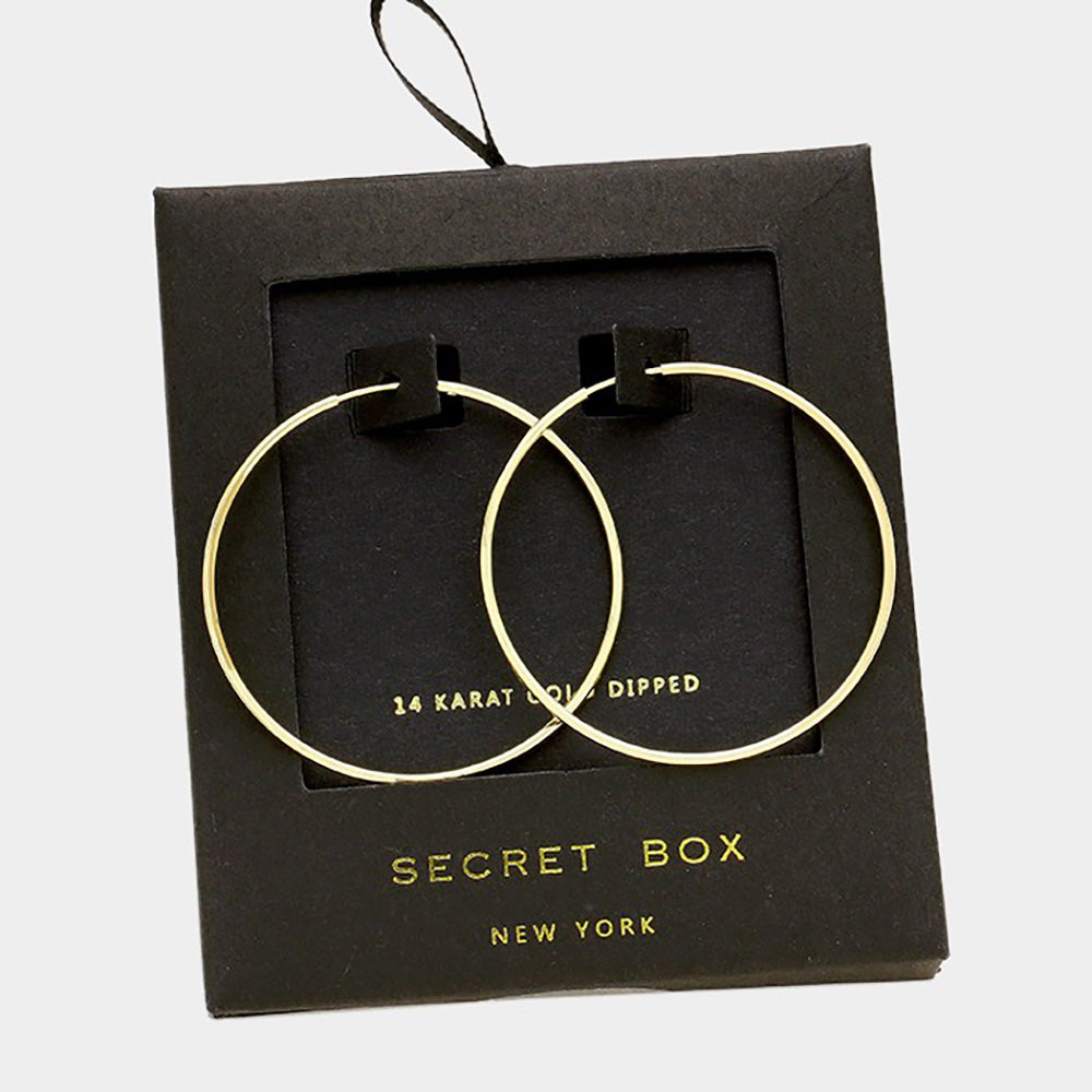 iLLASPARKZ Secret Box_14K Gold Dipped Hoop Earrings