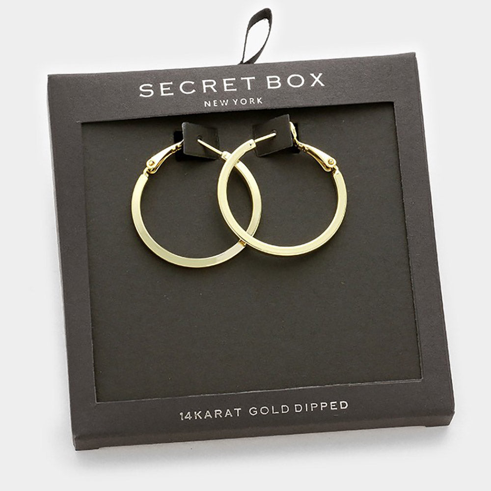 iLLASPARKZ SECRET BOX_14K Gold Dipped Metal Hoop Earrings