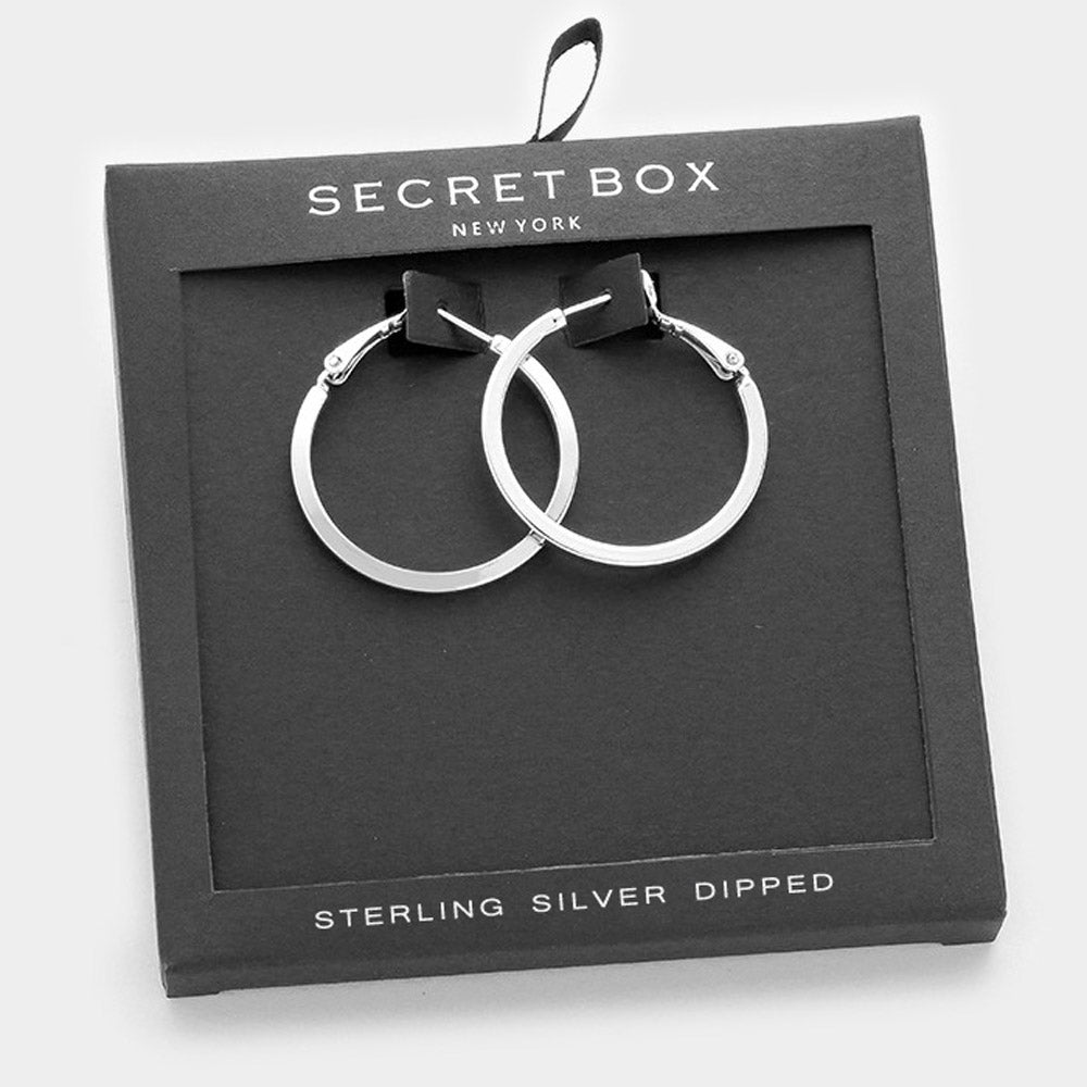 iLLASPARKZ SECRET BOX_Sterling Silver Dipped Metal Hoop Earrings
