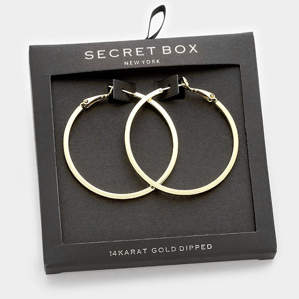 iLLASPARKZ SECRET BOX_14K Gold Dipped Metal Hoop Earrings