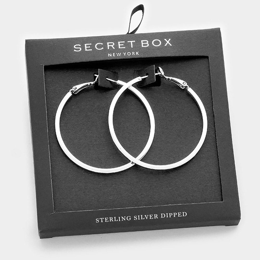 iLLASPARKZ SECRET BOX_Sterling Silver Dipped Metal Hoop Earrings