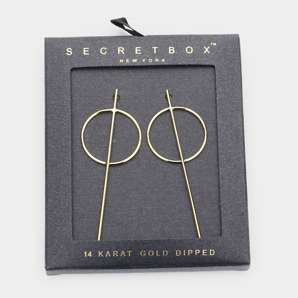 iLLASPARKZ SECRET BOX_14K Gold Dipped Geometric Metal Earrings