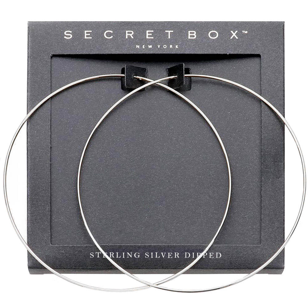iLLASPARKZ SECRET BOX_Sterling Silver Dipped Oversized Wire Hoop Earrings