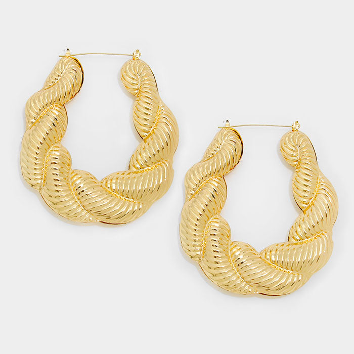 iLLASPARKZ Twisted metal hoop pin catch earrings