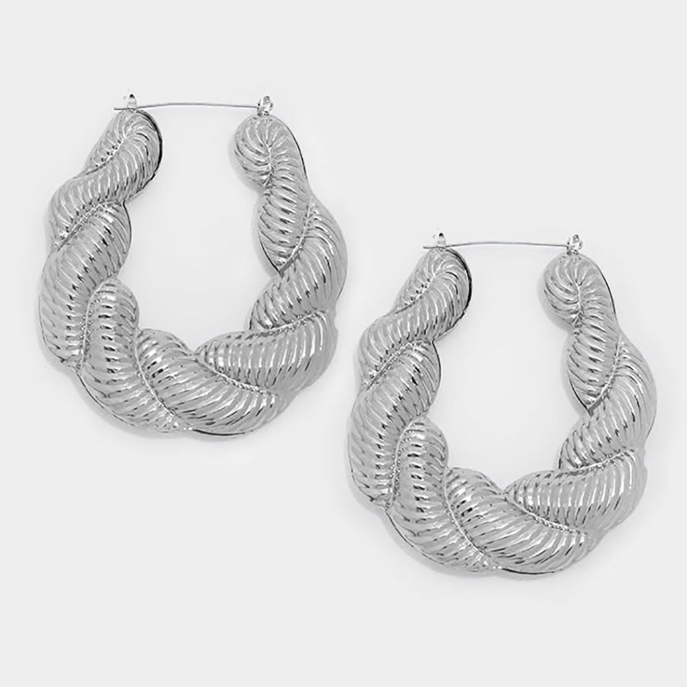 iLLASPARKZ Twisted metal hoop pin catch earrings
