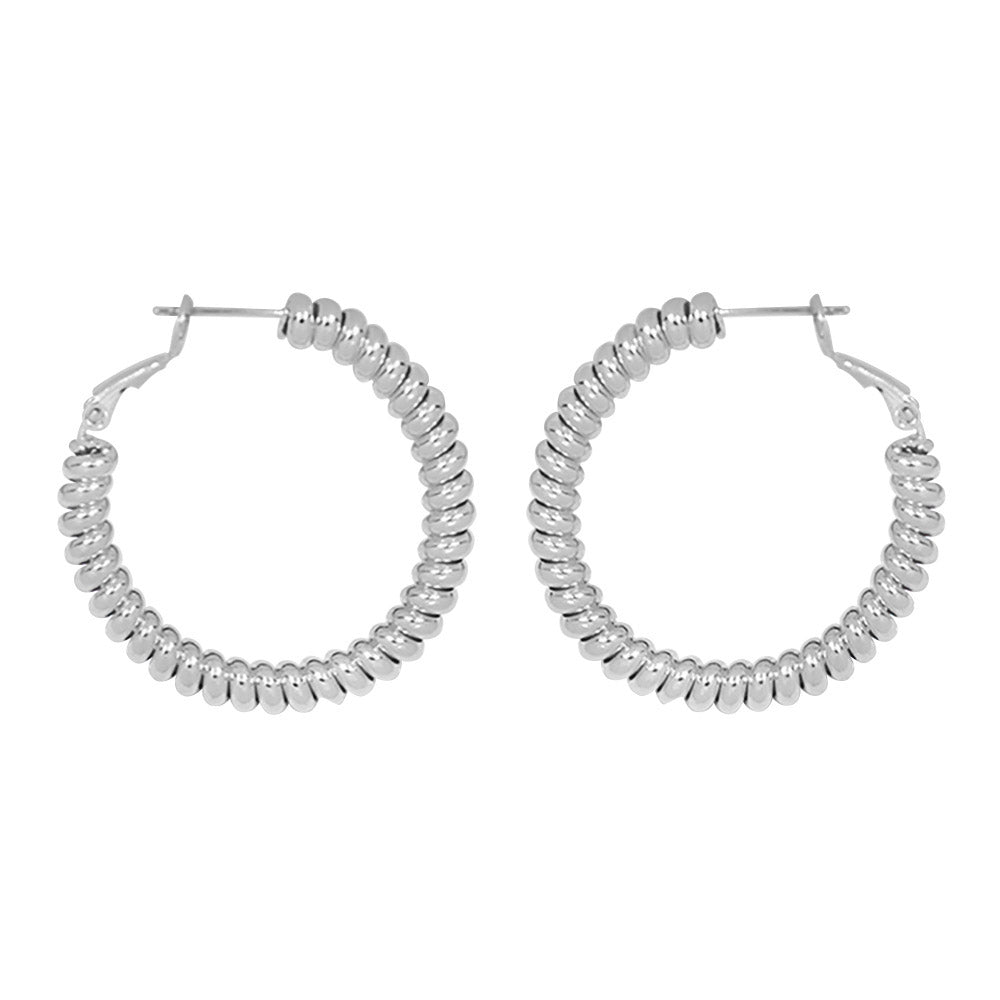 iLLASPARKZ Secret Box _ Sterling Silver Dipped Twisted Metal Hoop Earrings