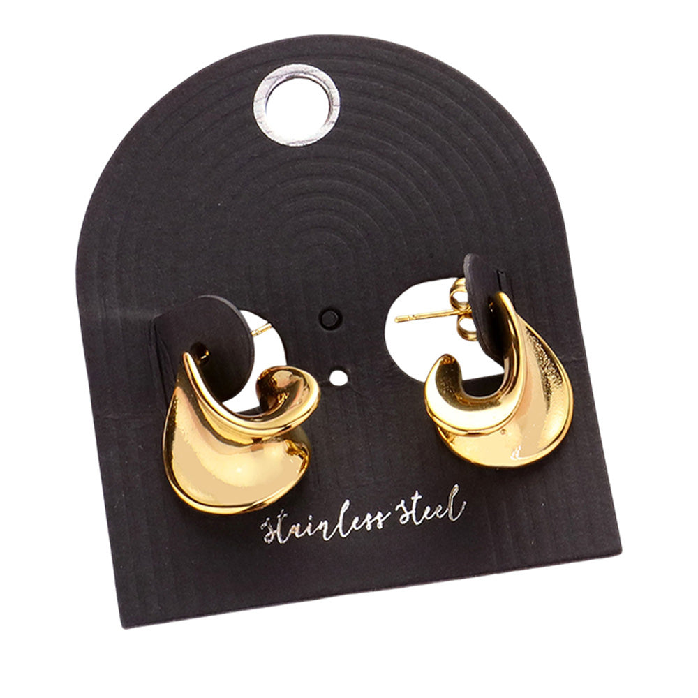 iLLASPARKZ Stainless Steel Abstract Hoop Earrings