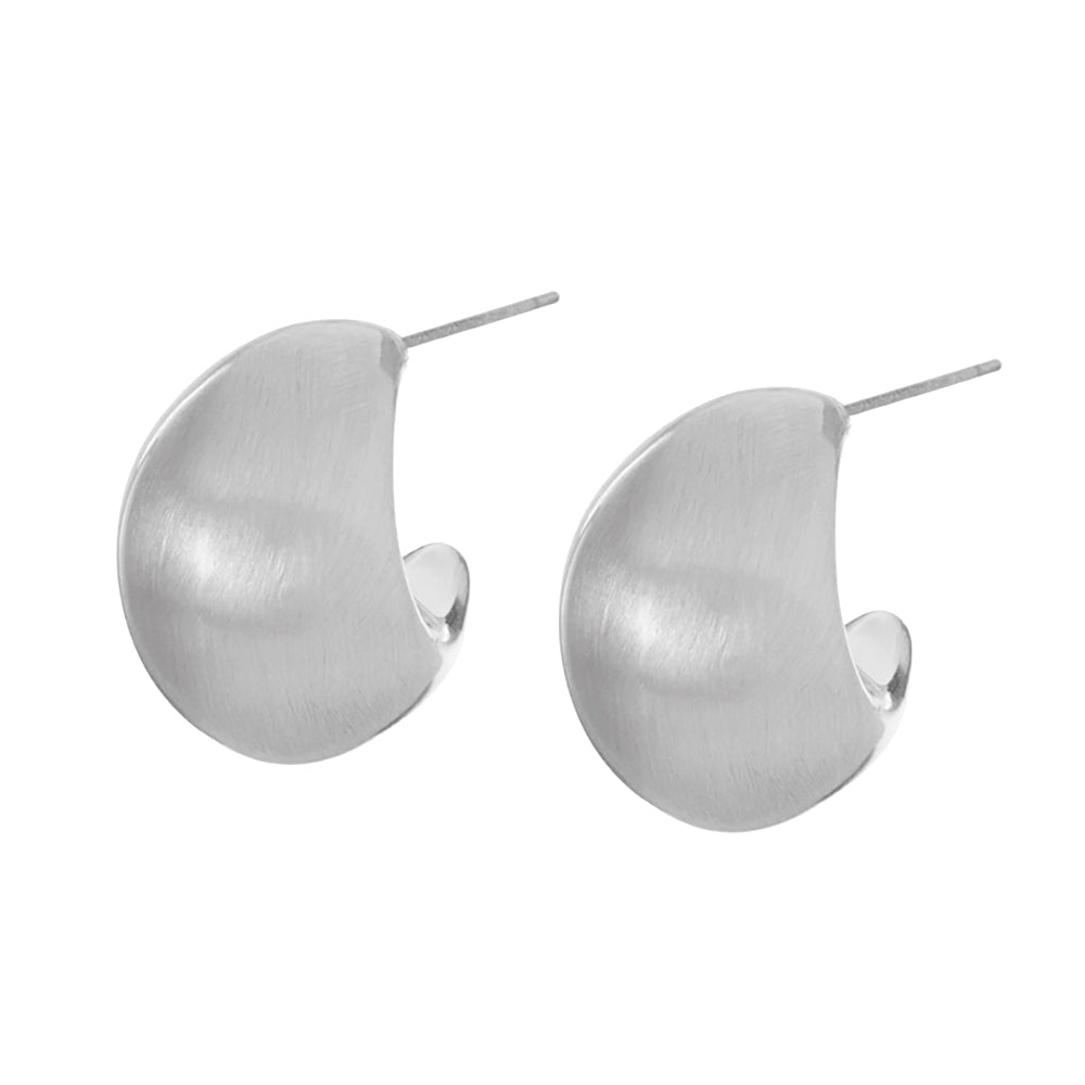 iLLASPARKZ Chunky Brushed Metal Hoop Earrings