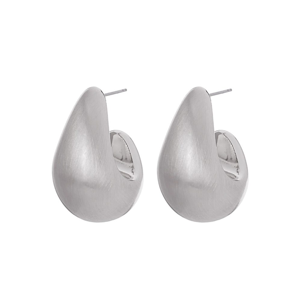 iLLASPARKZ Brushed Metal Teardrop Hoop Earrings