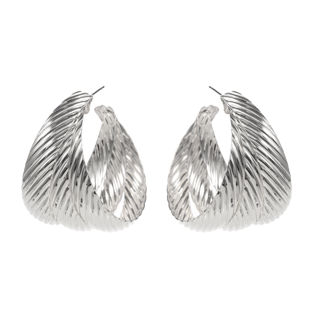 iLLASPARKZ Textured Metal Triple Hoop Earrings