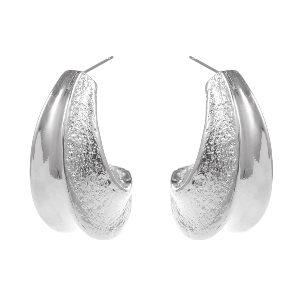 iLLASPARKZ Textured Metal Teardrop Hoop Earrings