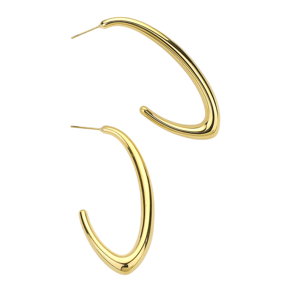 iLLASPARKZ Stainless Steel Oval Hoop Earrings