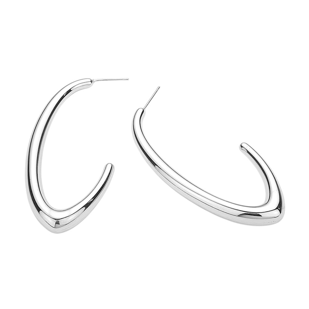 iLLASPARKZ Stainless Steel Oval Hoop Earrings