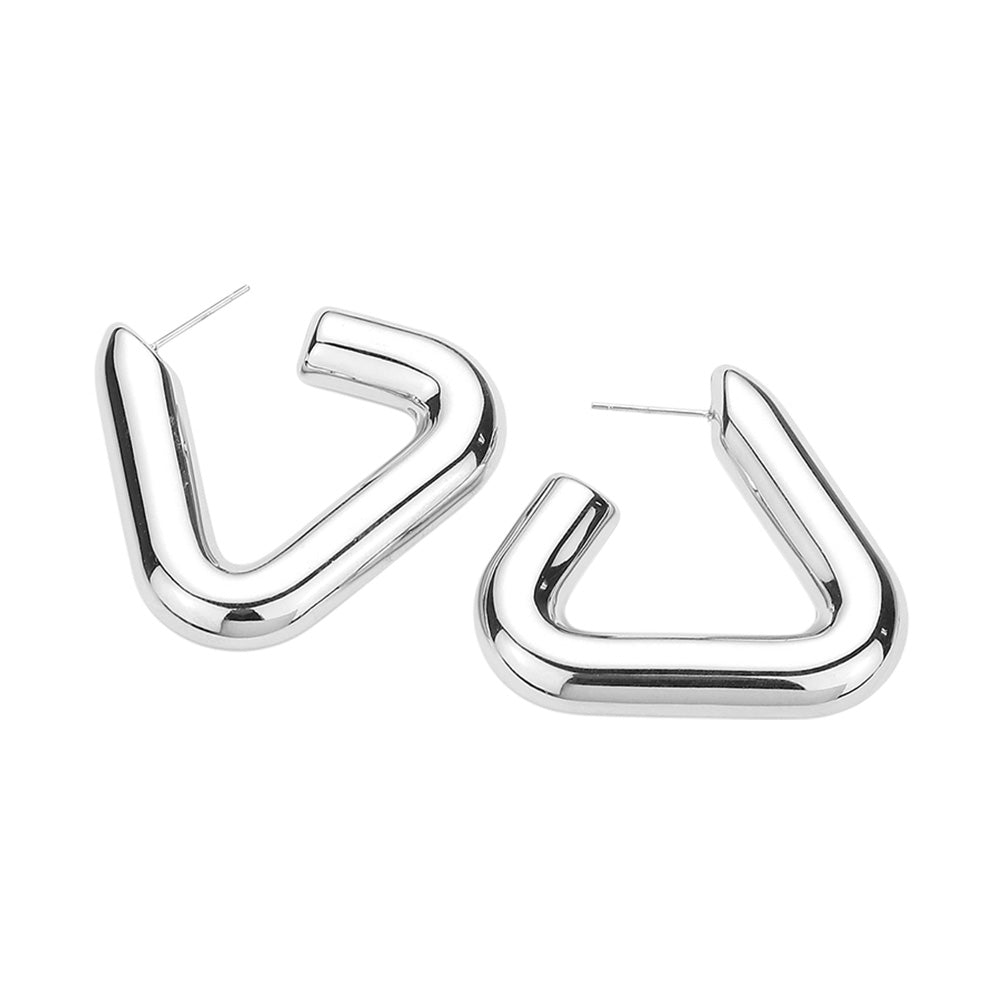 iLLASPARKZ Stainless Steel Triangle Hoop Earrings