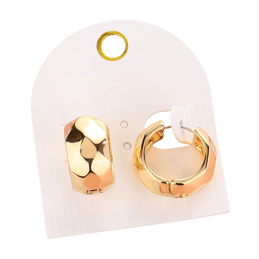 iLLASPARKZ Chunky Textured Metal Huggie Hoop Earrings