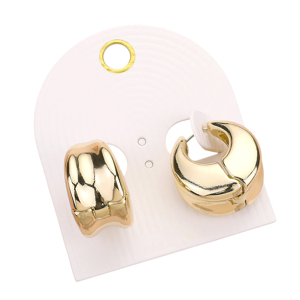 iLLASPARKZ Chunky Metal Huggie Hoop Earrings