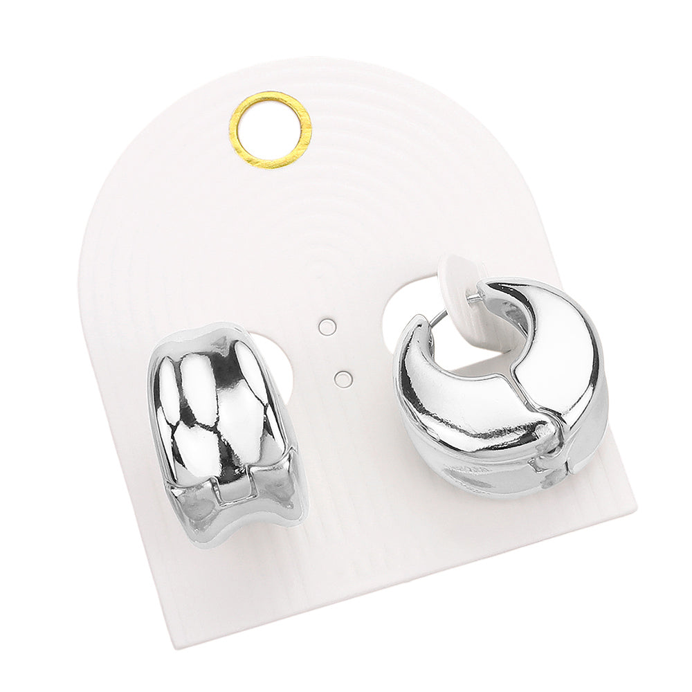 iLLASPARKZ Chunky Metal Huggie Hoop Earrings
