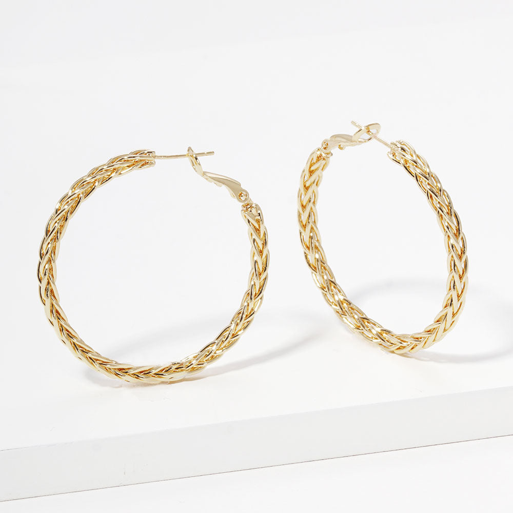iLLASPARKZ Gold Dipped Braided Metal Hoop Earrings