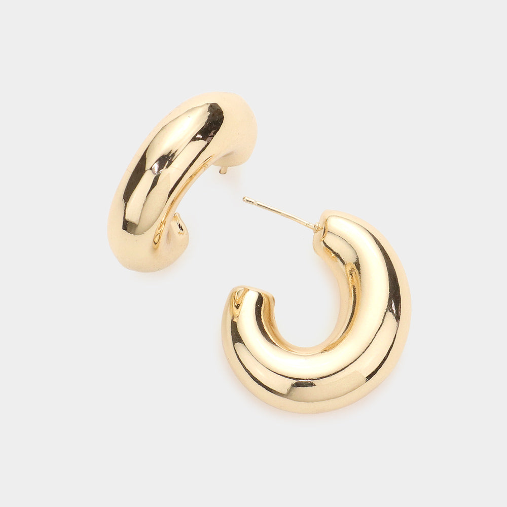 iLLASPARKZ Gold Dipped Metal Oval Hoop Earrings